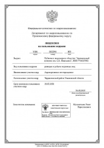 На право пользования недрами